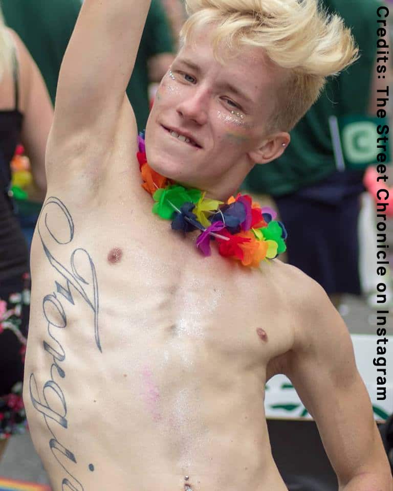 Young guy with tattoo, during Gay Pride in Copenaghen. It is a photo for the Instagram competition I am Europe.
